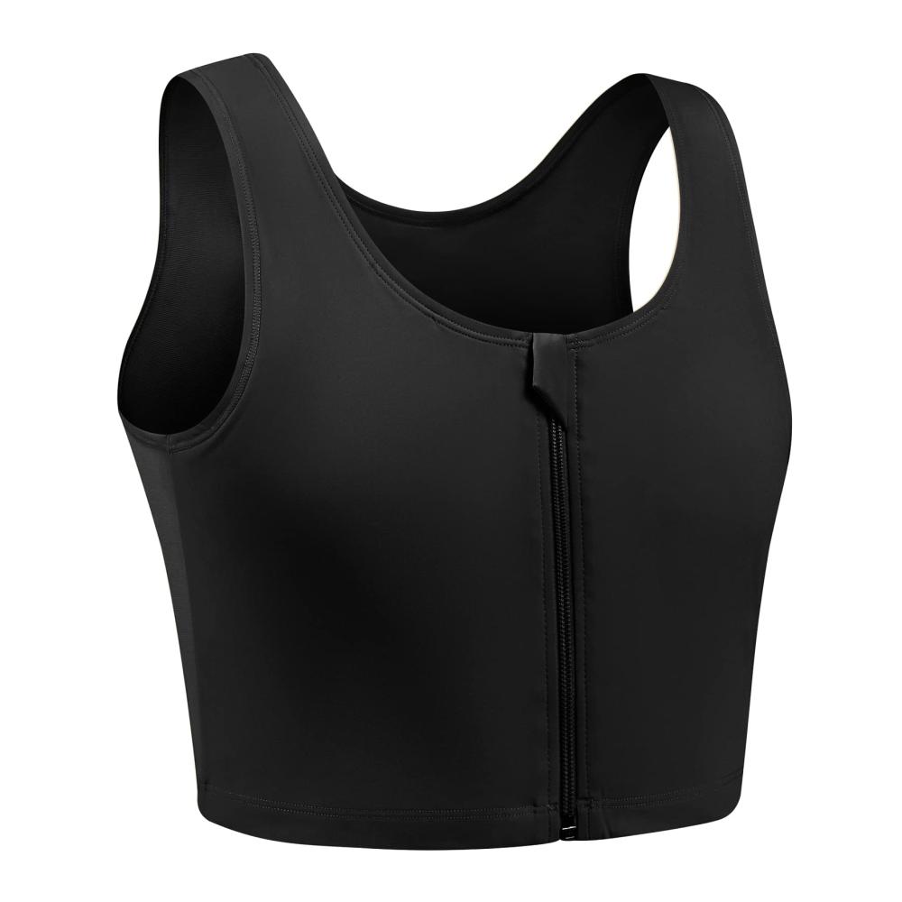 Transgender FTM Binder - Zip Up Halbes Brustkorsett für Atmungsaktivität & Komfort