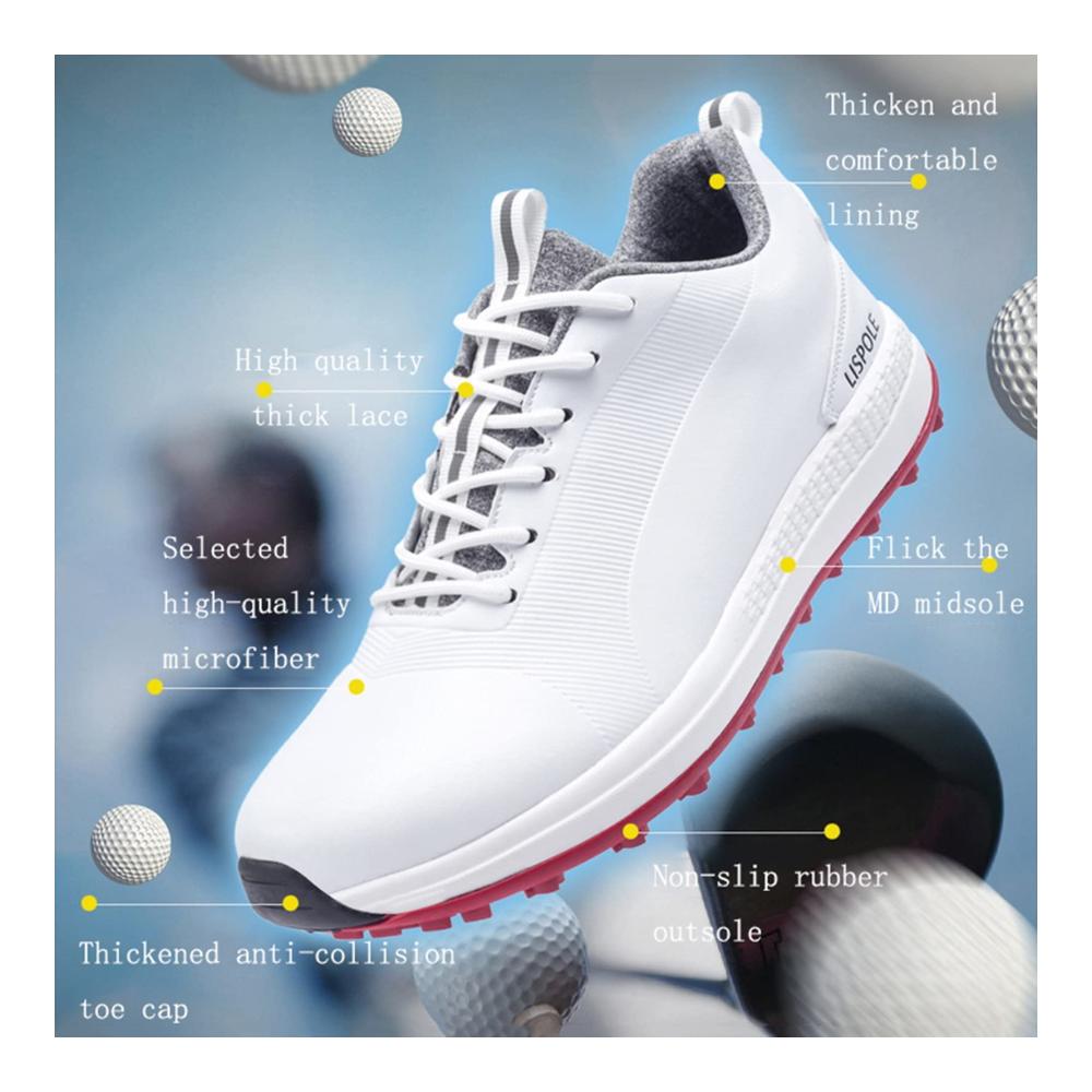 Herren Golfschuhe Wasserdichte Rutschfeste Golftrainer aus Mikrofaser-Leder für Outdoor-Sport