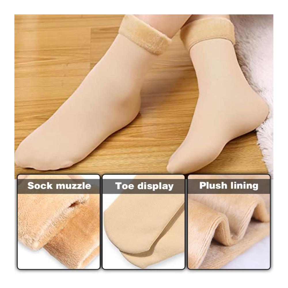 Warme Damen Stoppersocken mit samtiger Fütterung – Dick flauschig und atmungsaktiv