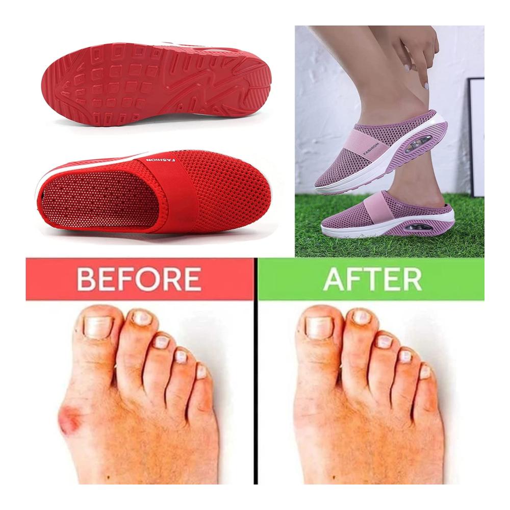 Orthopädische Diabetiker-Wanderschuhe für Damen | Luftkissen Fußgewölbeunterstützung Atmungsaktivität | Lässige Outdoor-Schuhe mit gestricktem Mesh