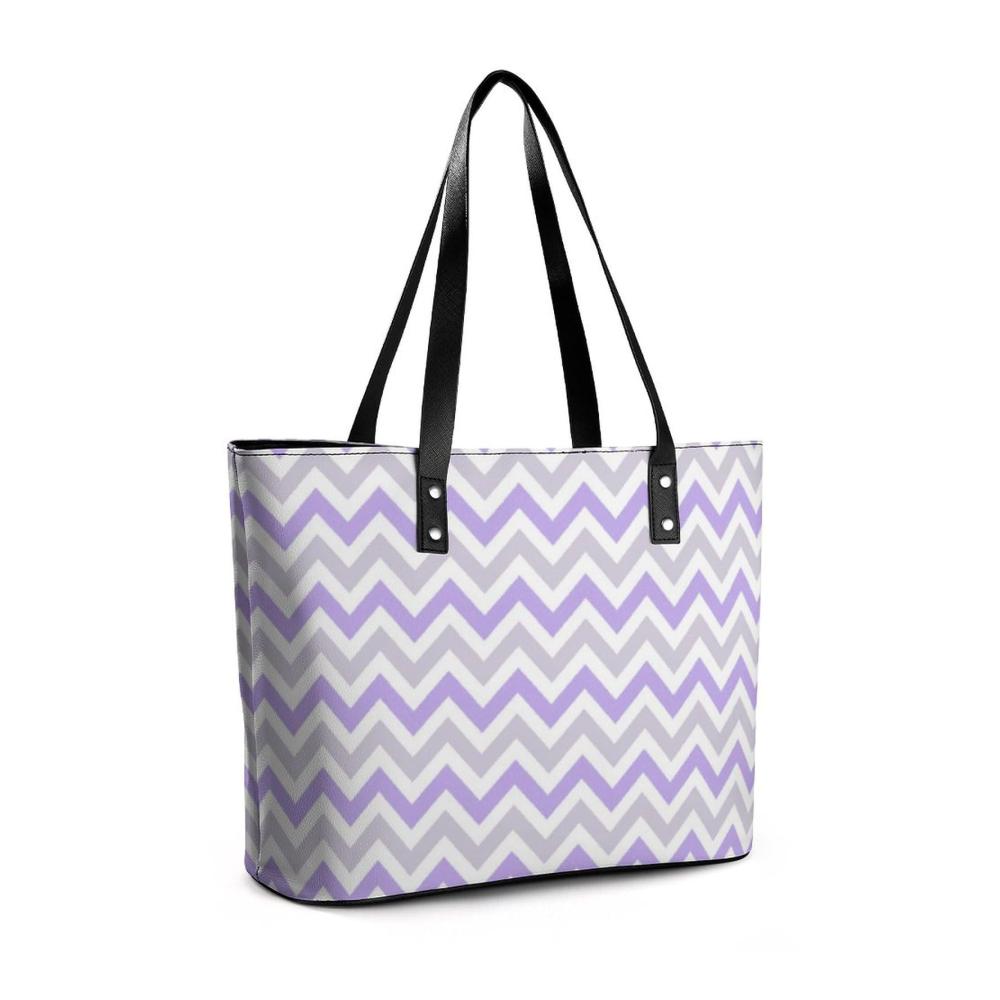 Henkeltaschen aus Pebbled PU Leder – Stilvolle Einkaufs- und Business-Handtasche für Frauen Casual Chic in Lila Trauben 29x34x14cm