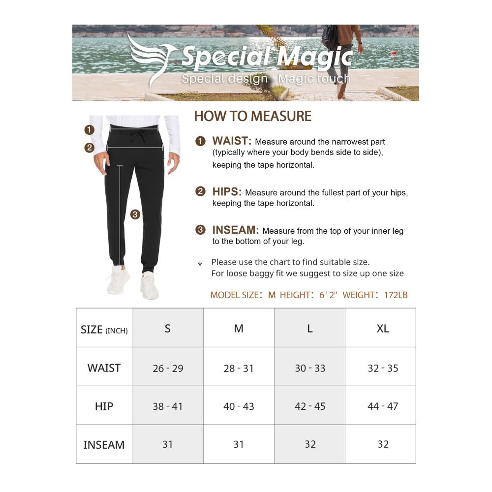 Herren Winter Fleece Gefütterte Jogginghose - Warme Thermohose mit Reißverschlusstaschen