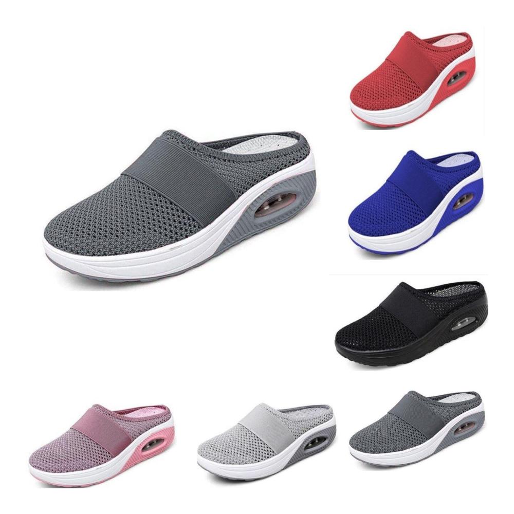 Orthopädische Diabetische Sneaker – Atmungsaktive Fußgewölbestütze Strickdesign Luftkissensohle Slip-On Komfort Outdoor-Walking Größe 42 EU