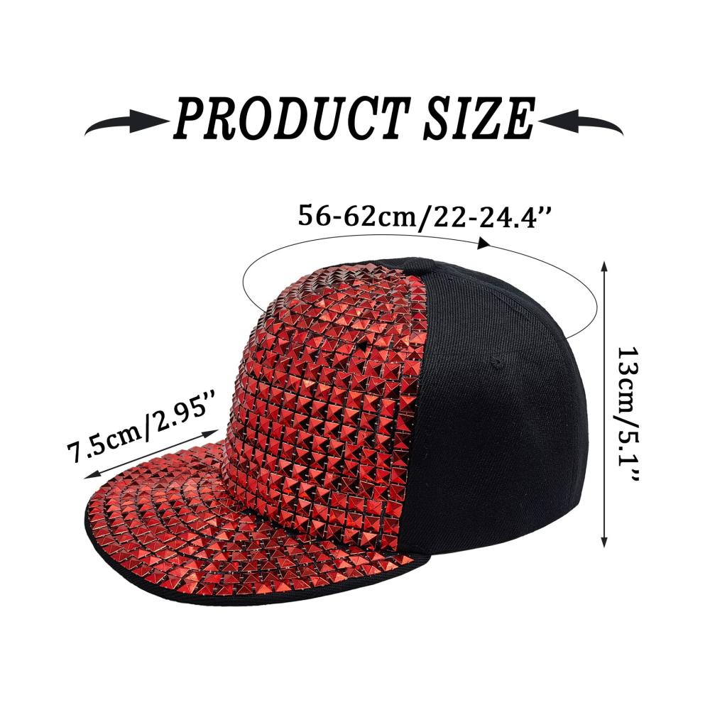 Glitzerndes Baseball Cap mit Pferdeschwanz-Öffnung für Herren und Damen - Perfekt für Disco Hip Hop Rock & Partys