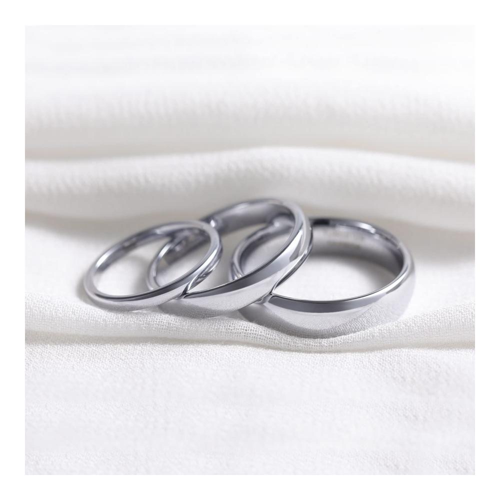 Wolfram Ringe für Damen und Herren - Silber Vorsteckring schmal und schlicht - Polierte Verlobungsringe Eheringe Trauringe in 2mm 4mm 6mm 8mm Breite