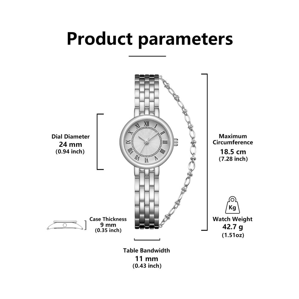 Edelstahl Damen Armbanduhr - Elegante Analoguhr Minimalistisches Design Wasserdicht - Perfektes Geschenk für Frauen