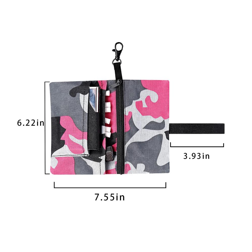 Tabaktasche für Damen Stilvolles Zigarettenetui & Tabakbeutel mit Fächern für 30/50g Tabak Drehertasche inklusive Platz für Filter Blättchen und Feuerzeug