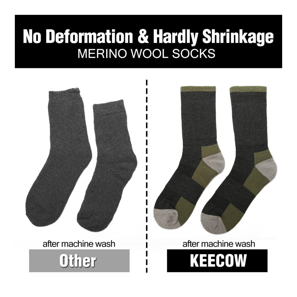 3 Paar Merino-Woll-Wandersocken für Herren & Damen - Thermosocken für Outdoor-Sport
