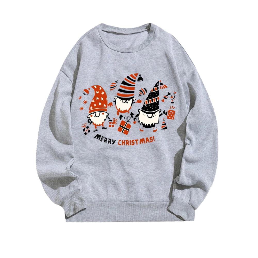 Herbst Damen Pullover Weihnachtliches Sweatshirt mit Rundhals und Briefdruck