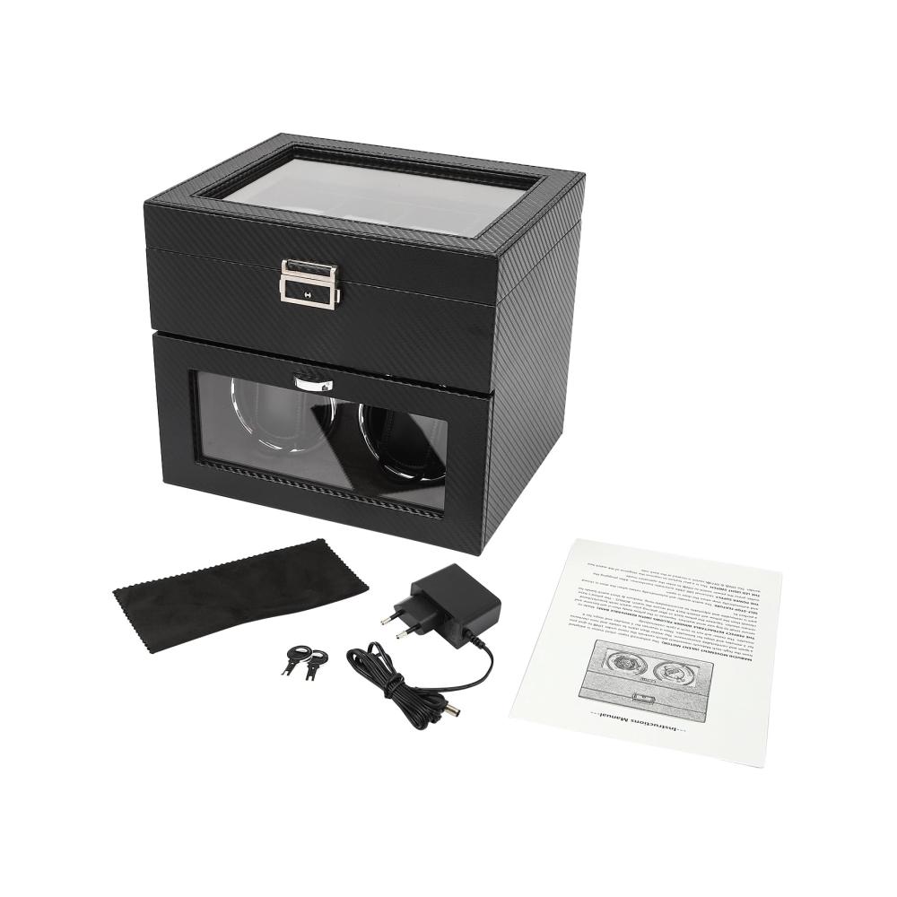 Automatischer Uhrenbeweger 2 8 Uhren PU-Leder Leise Motoren LED-Beleuchtung - Perfekt für Automatikuhren