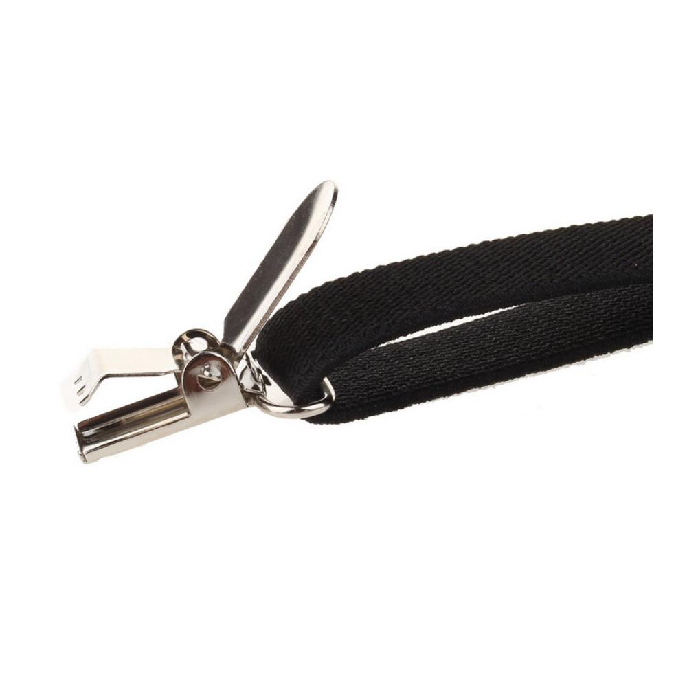 Verstellbares Unisex-Schwarz-Set Hosenträger und Fliege - Hochwertige Clips ideale Passform