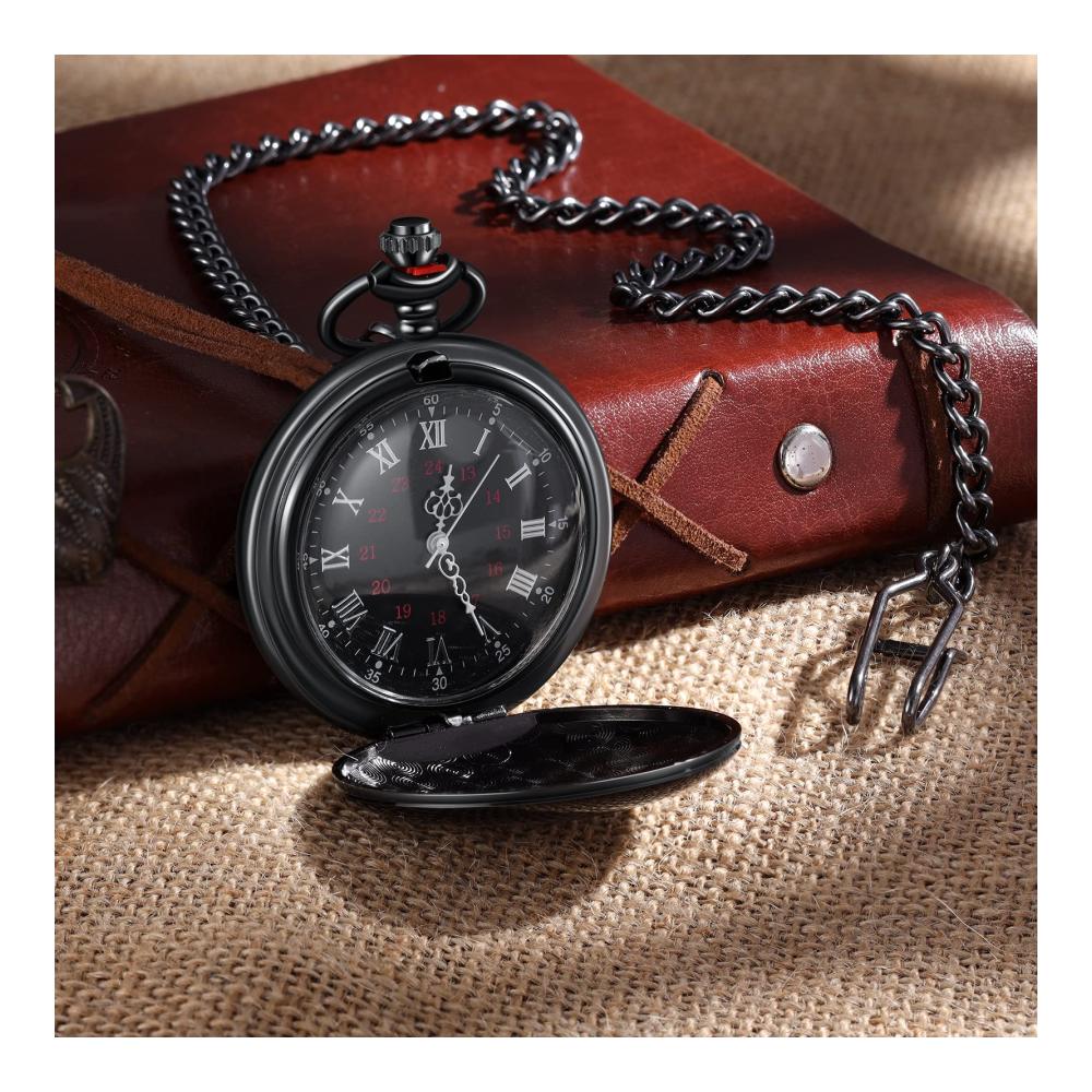 Personalisierte Vintage Taschenuhr für Herren - Foto & Textgravur - Geburtstags- und Jubiläumsgeschenk