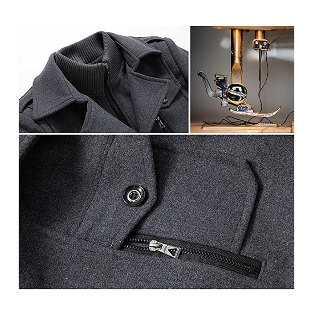Herren Wollmantel Trenchcoat Winter - Stilvoller Slim Fit Mantel