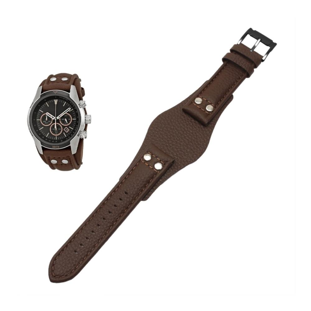 22mm Echtes Leder Uhrenarmband für Fossil Herrenuhren - Nieten-Stil passend zu CH2592 CH2564 CH2565 CH2891 CH3051 - Hochwertiges Armband
