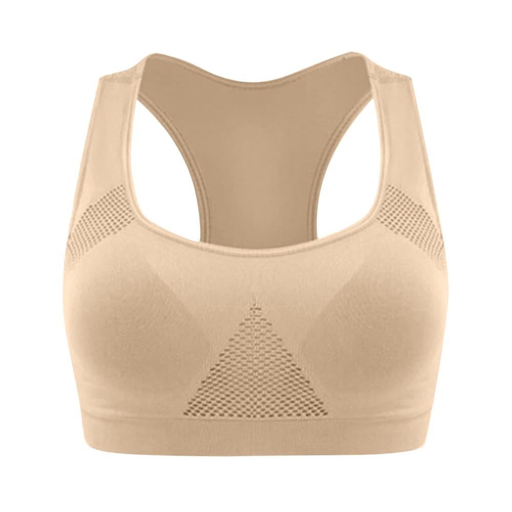 Sport-BH für Damen Solide Aushöhlung Atmungslöcher Plus Size Yoga Jogging Workout Push-Up Multi-Ways Stretch-BH