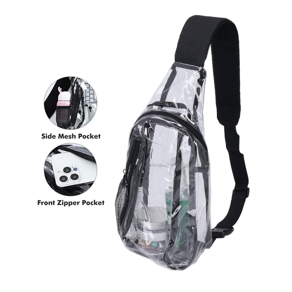 Durchsichtige Umhängetaschen Set für Events PVC Kleine Tasche Wasserdichte Gürteltasche & Transparente Brusttasche – Ideal für Wanderungen Stadionkonzerte