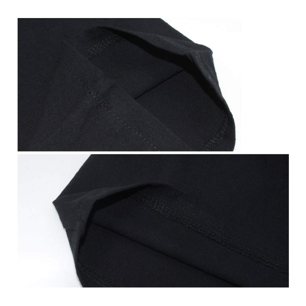 Herren Freizeithemd Baumwoll-Leinen lässig Großvater-Kragen Kordelzug Ghillie Hippie Henley Schwarz (Gr. 56