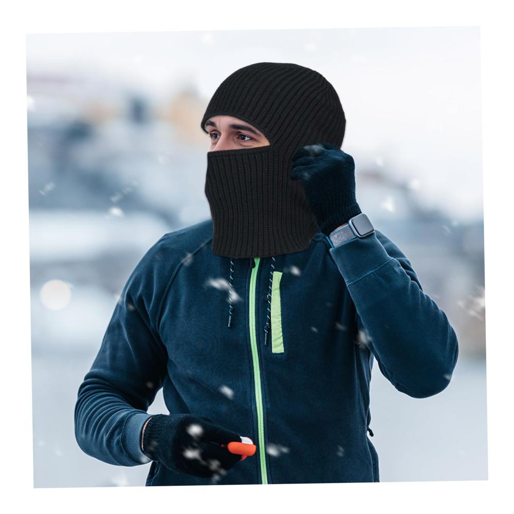 Schwarze Sturmhaube für Skifahren & Motorradfahren | 2-in-1 Gesichtsmaske und Helm-Nackenwärmer - Atmungsaktiv Warm & Vielseitig
