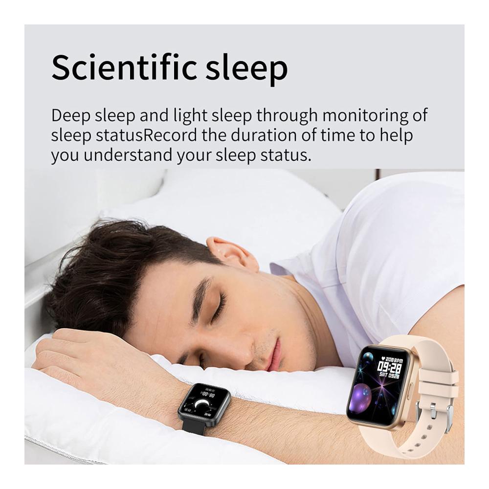 Fashion Smartwatch mit Telefonfunktion Lautsprecher Blutdruck Puls- und Kalorienzähler Schrittzähler Whatsapp 1.69 Zoll Touchscreen - Damen/Herren Fitnessuhr & Laufuhr
