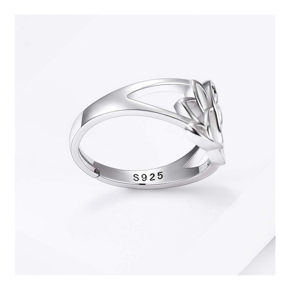 ChicSilver 925 Silber Damen Ring - Verstellbarer Lotus Sommerblume Keltischer Knoten Ring mit Geschenkbox - Perfektes Geschenk für Weihnachten Valentinstag Geburtstag & Verlobung