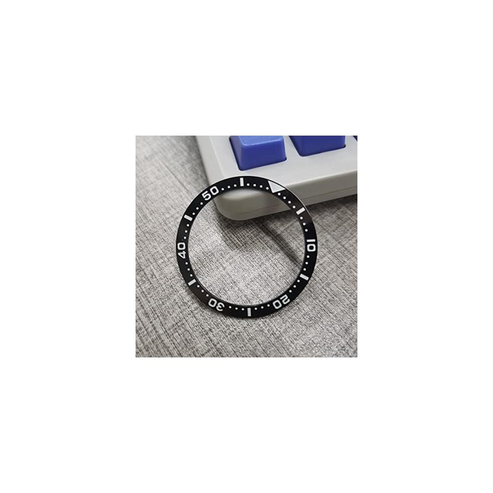 38mm Black Ceramic Lünette für Seiko Uhr - Displayschutzfolien Wasserdicht Automatische Herrenuhr Zubehör Armbanduhr Lünette Ersatz