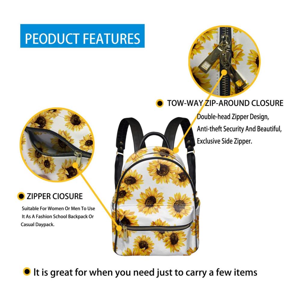 Rucksackhandtaschen Trendige PU-Leder Schultertasche mit Reißverschluss - Niedliches Faultier Design