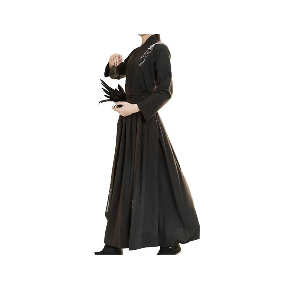 Chinesischer Samurai Hanfu Schwertkämpfer Cosplay Anzug - Schwarz 3XL Größe