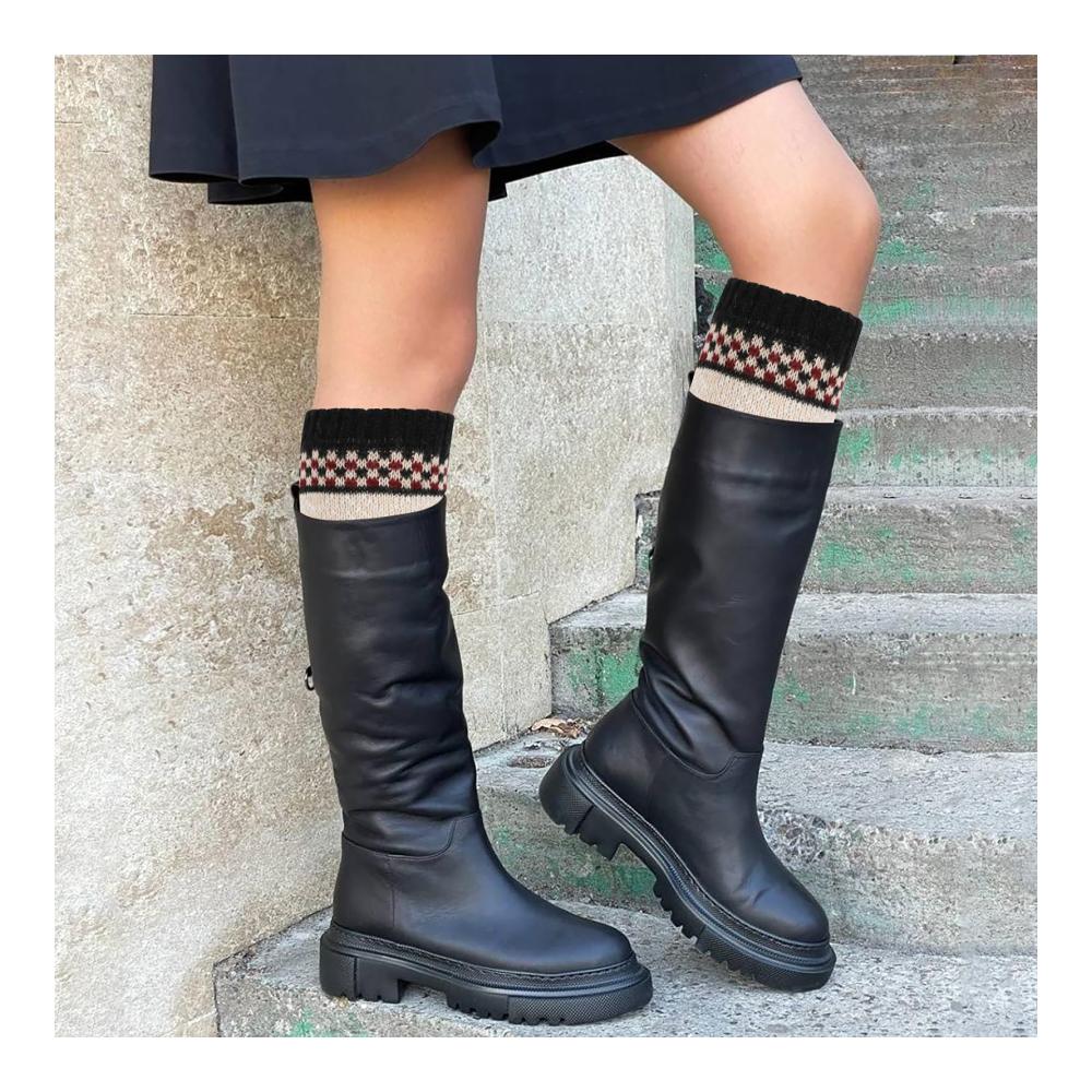 Winter-Set 2 Paare Damen Stulpen XEPST - Lange Beinwärmer für Mädchen - Strick Leg Warmers mit Häkelarbeit - Stiefel Abdeckung (40cm) für optimale Winterwärme
