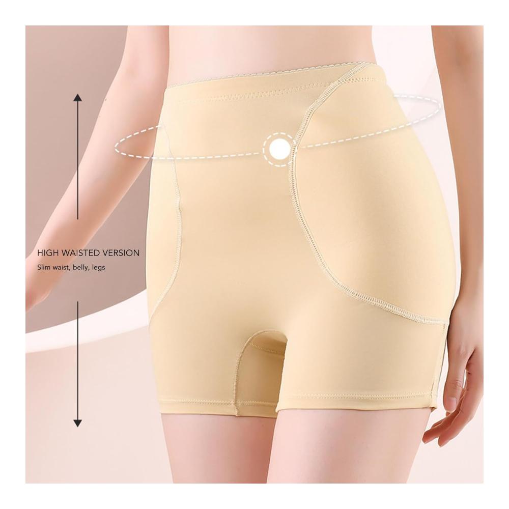 Miederpants Damen Hohe Taille Bauchkontrolle Hüftlift Shorts mit Figurformung und Schwammkissen - Atmungsaktive Fitness-Shorts für Gym und Laufpartys (XL