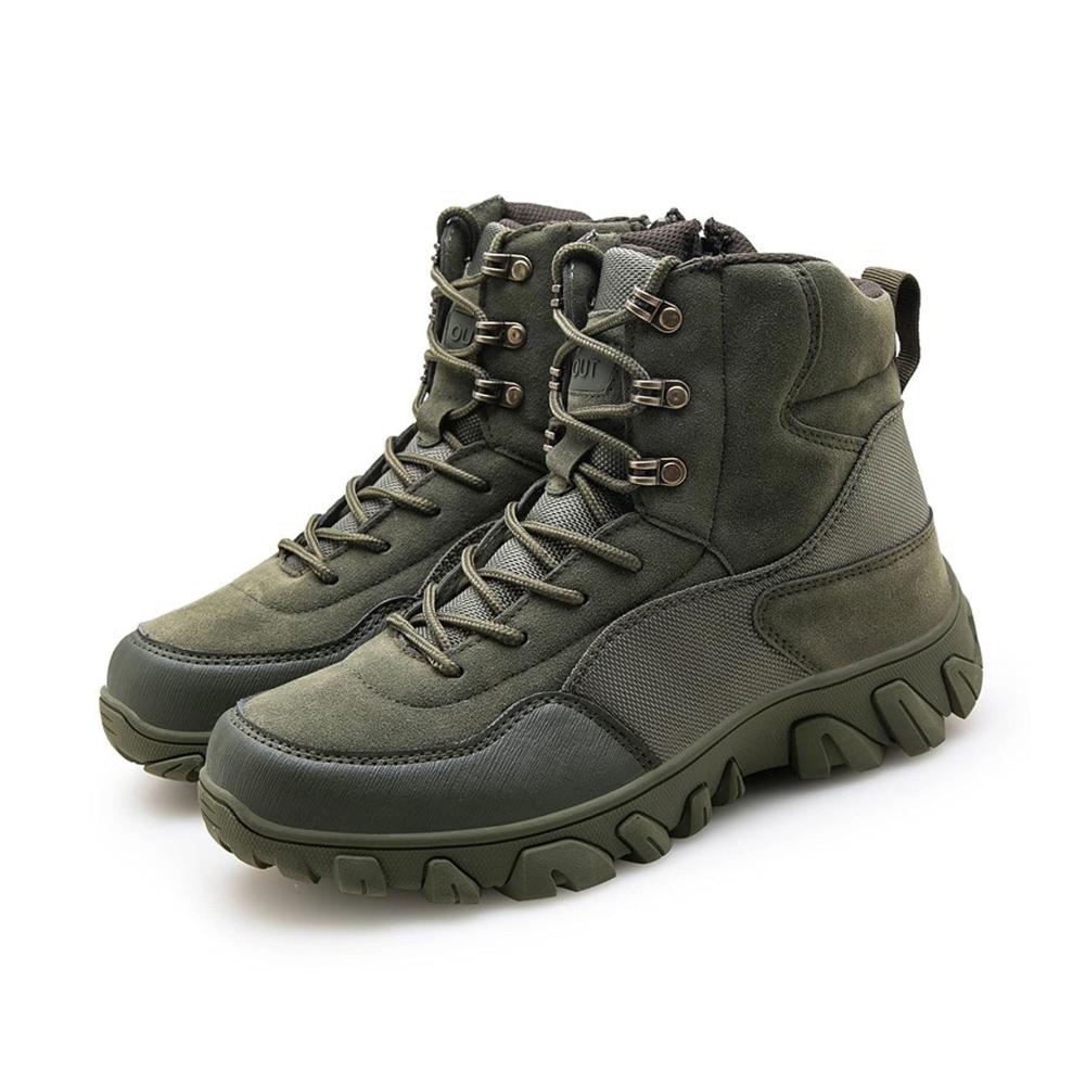 Taktische Militärstiefel für Herren Strapazierfähige High-Top Combat Boots für Wandern Jagd und Arbeit in allen Geländebedingungen (Grün Größe 44 EU