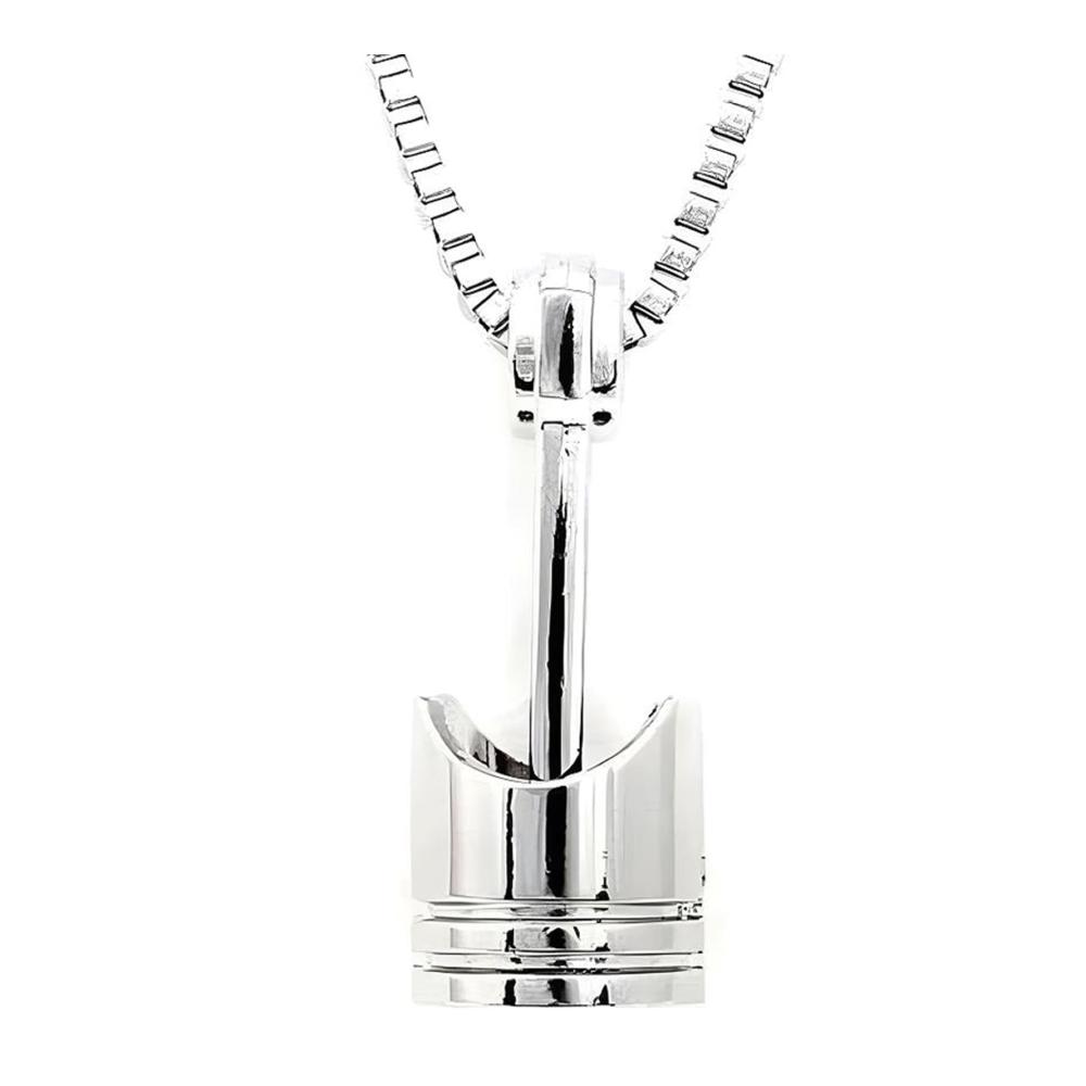 Edelstahl Mini Turbolader Halskette für Männer - Autoteil Anhänger mit Drehmoment Kolben Design