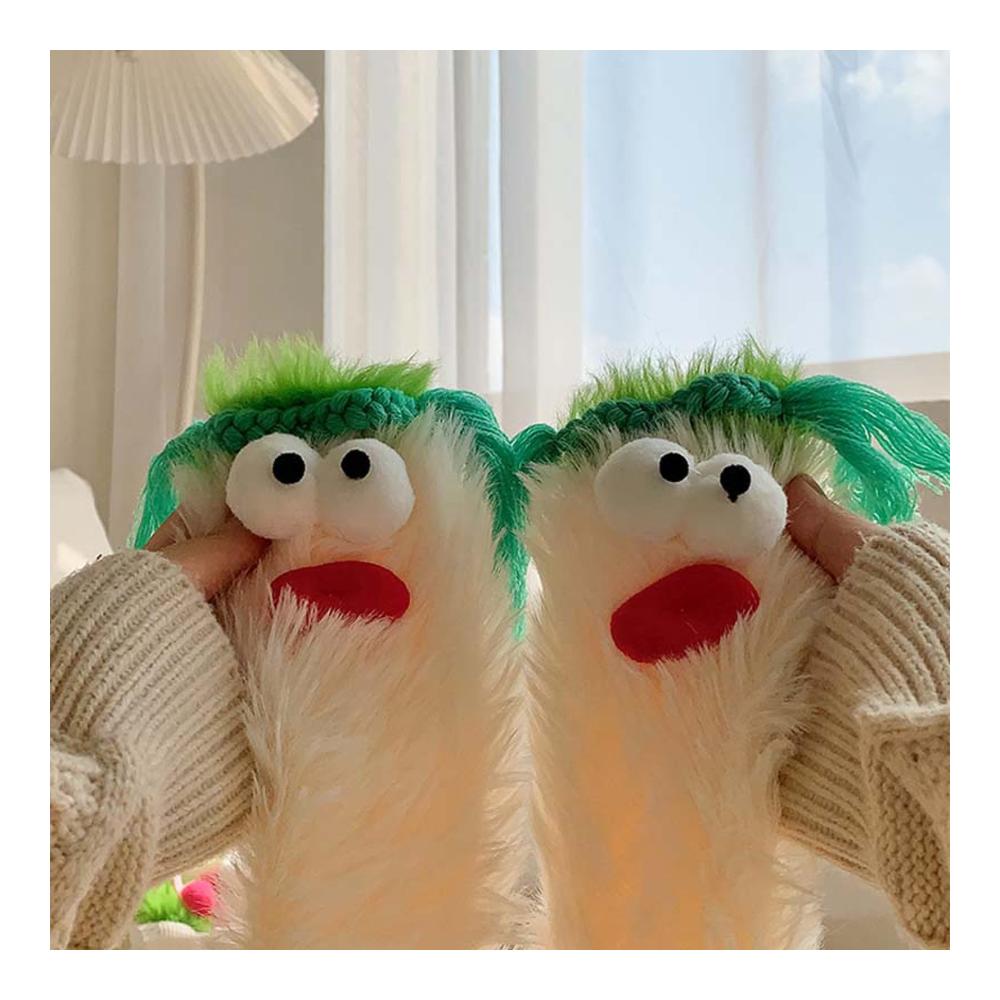 Flauschige Monster-Wintersocken Warme Neuheiten für Damen und Mädchen Lustige Cartoon-Designs Dicke Plüschsocken als Geschenkidee