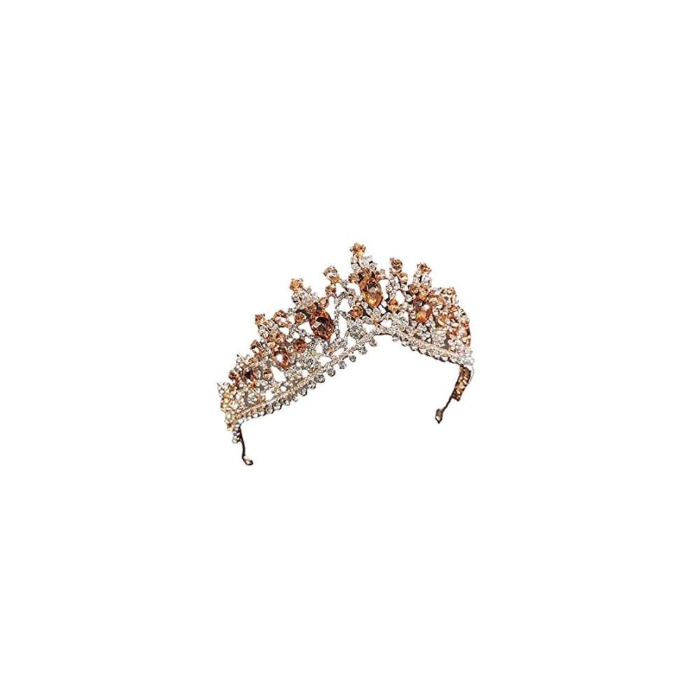 Kristall Strass Tiara Elegante Diademe für Prinzessin Braut Hochzeit Party - Barocke Königin Krone & Tiara für Brautjungfern Abschlussball Festzug Halloween Kostüm
