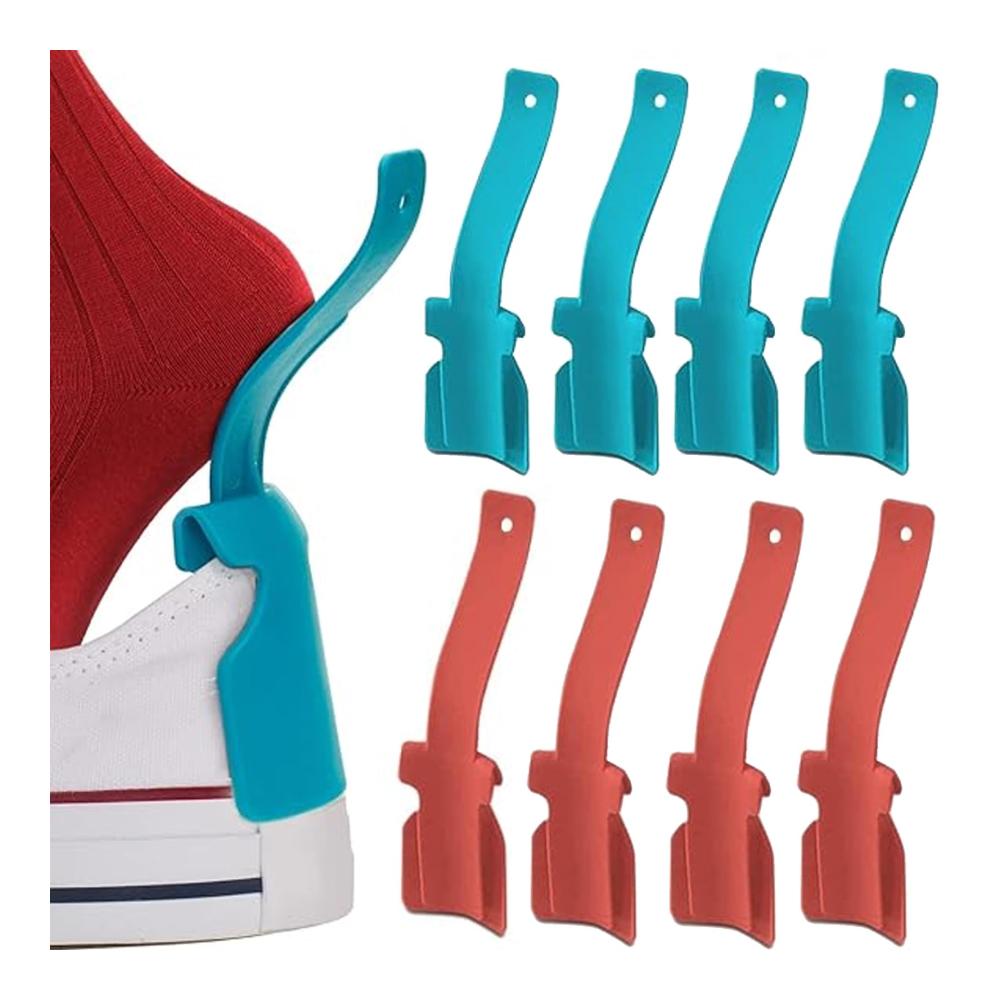 Tragbarer Schuhlöffel-Set 8er-Pack Lazy-Schuh-Helper aus Kunststoff – Kurzgriff Schuhheber für Kinder Schwangere & Senioren – Idealer Reisebegleiter für jede Art von Schuhen – Unisex Schuhanzieher für müheloses Anziehen