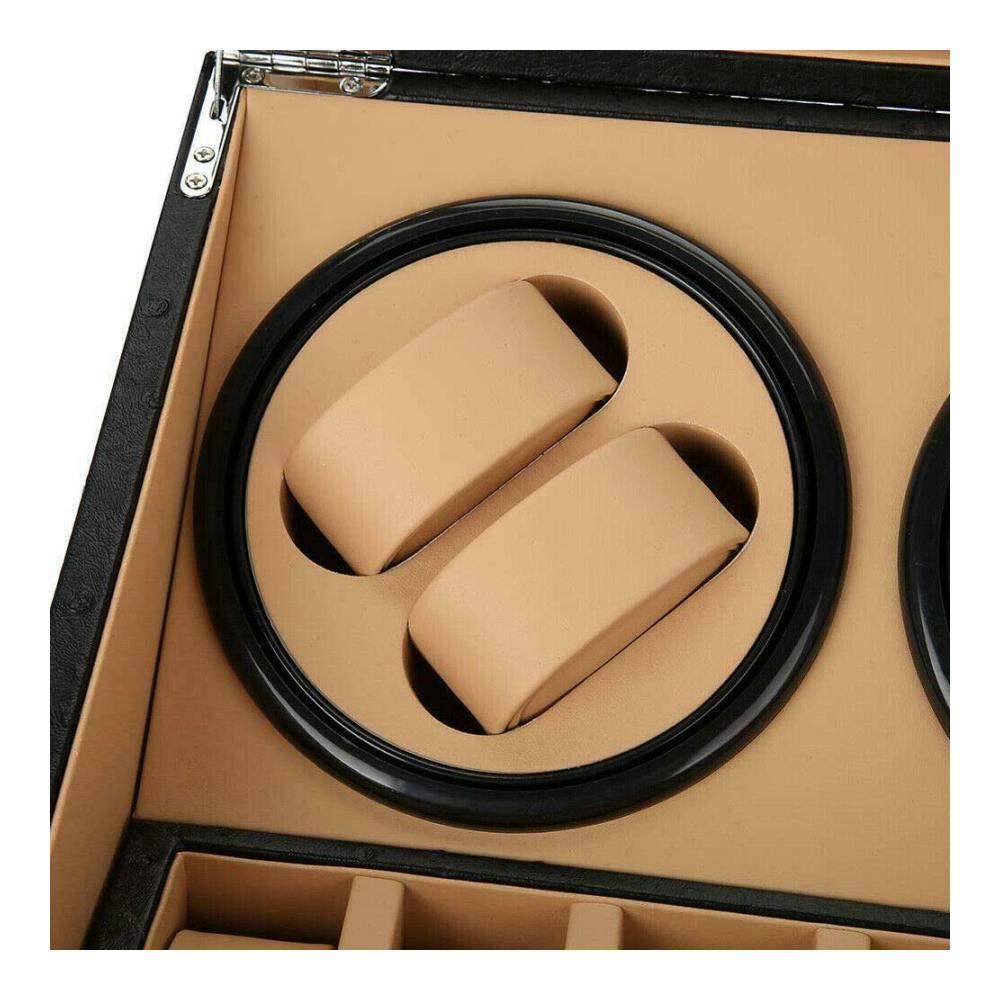 Automatischer Uhrenbeweger mit 4+6 Rotationsmodi und Transparentem Sichtfenster - Aufbewahrungsbox für Automatikuhren und Watch Winder
