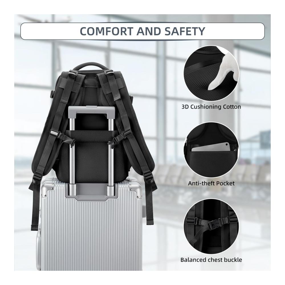 Handgepäck Rucksack für Ryanair & Easyjet - 40x20x25 & 45x36x20 - Laptopfach Schuhfach & USB-Ladeanschluss - Damen & Herren - Flugzeug Carry-Ons