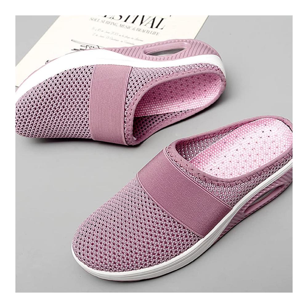Orthopädische Diabetische Sneaker – Atmungsaktive Fußgewölbestütze Strickdesign Luftkissensohle Slip-On Komfort Outdoor-Walking Größe 42 EU