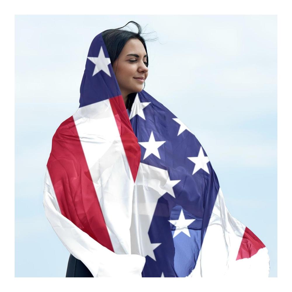 Amerikanischer Flaggen-Druckschal für Damen Leichter Schal in modischem Design