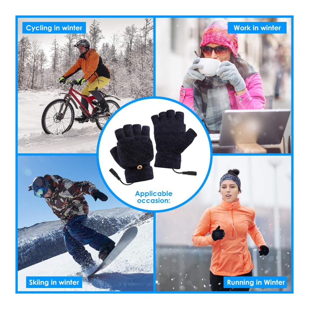 Beheizbare USB-Handschuhe von iFCOW - Winter Heizhandschuhe für Herren und Damen mit 3 Temperatureinstellungen