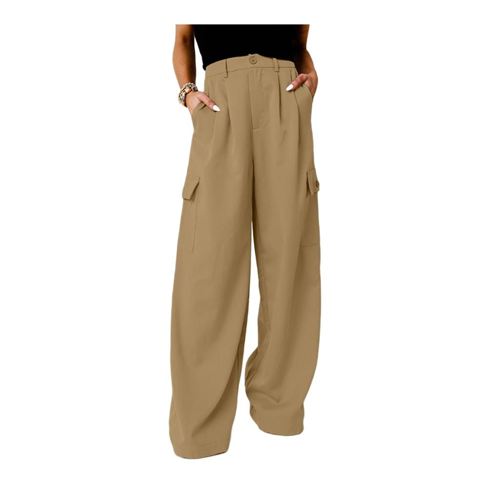 Damen Cargohose Baggy Weite lose Passform High Waist - Byoauo Casual Hose für Damen