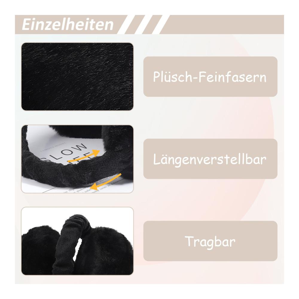Winter Ohrenschützer mit Plüsch und Verstellmöglichkeit für Damen und Herren - Kälteschutz Earmuffs Faltbare Ohrenwärmer & Warme Ear Warmers