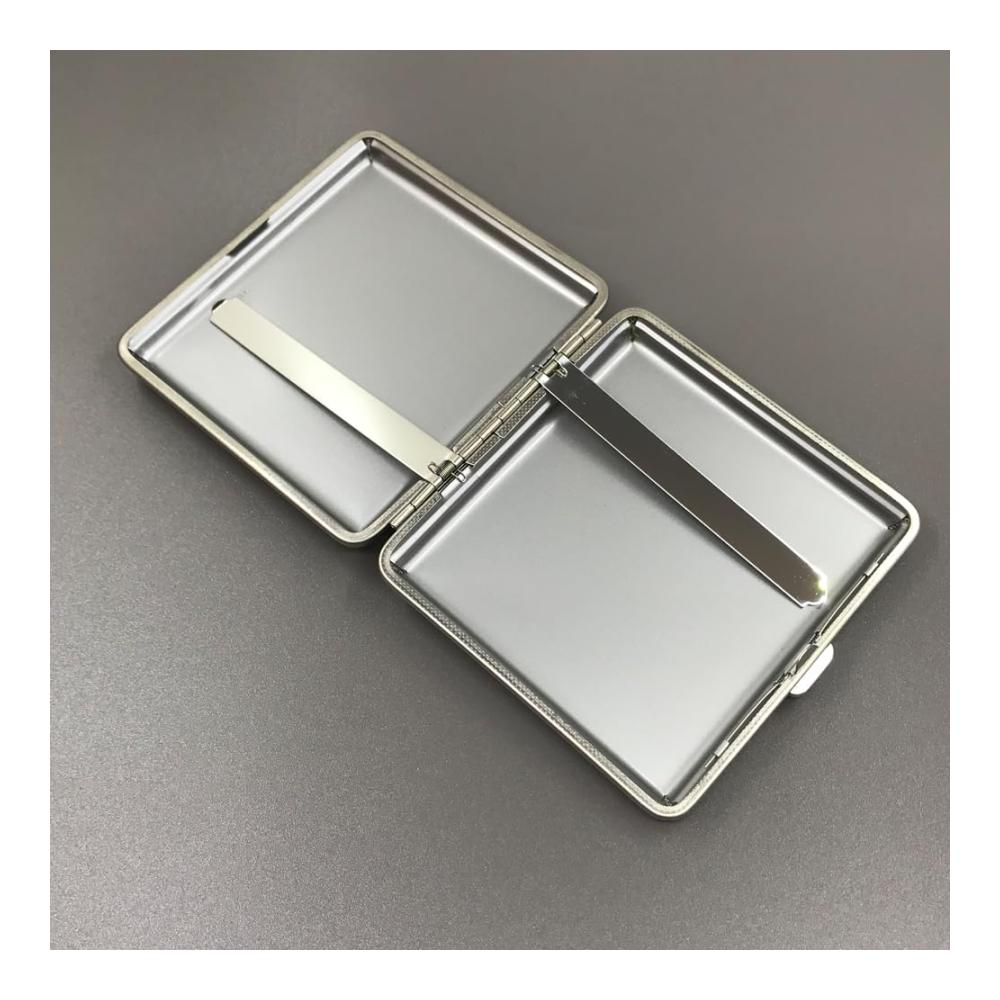 Stilvolles Zigarettenetui aus Leder und Metall für Frauen und Männer - Praktische Zigarettenbox und Etui für 20 Zigaretten im 84mm Regular Size Format - Ideales Geschenk für Raucher