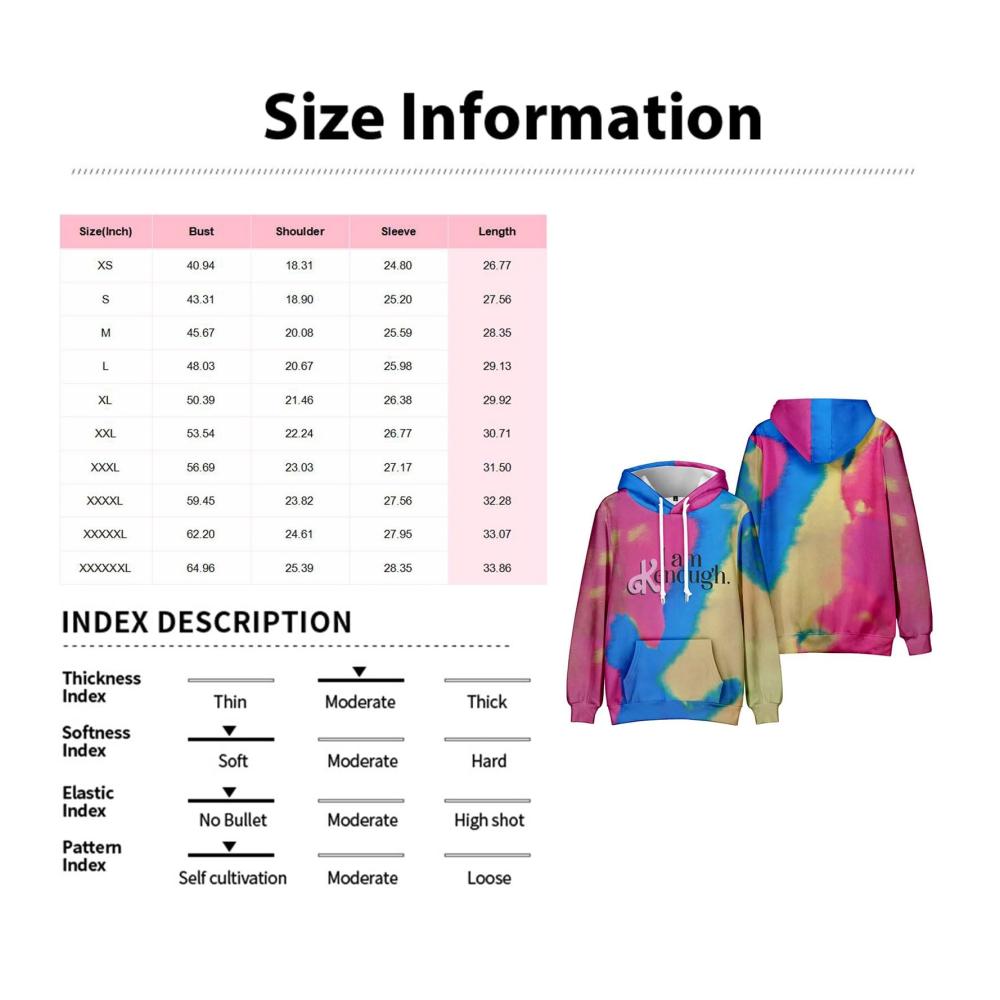 Kenough 3D Druck Tie Dye Hoodie - Unisex Streetwear Pullover für Herbst & Winter