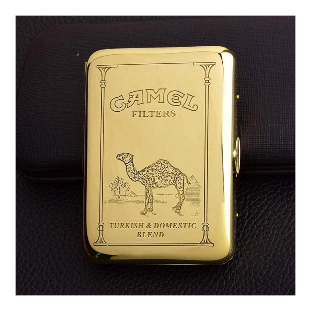 Vintage Copper Camel Metal Cigarette Case – Holds 16 Cigarettes Portable and Stylish Smoking Accessories