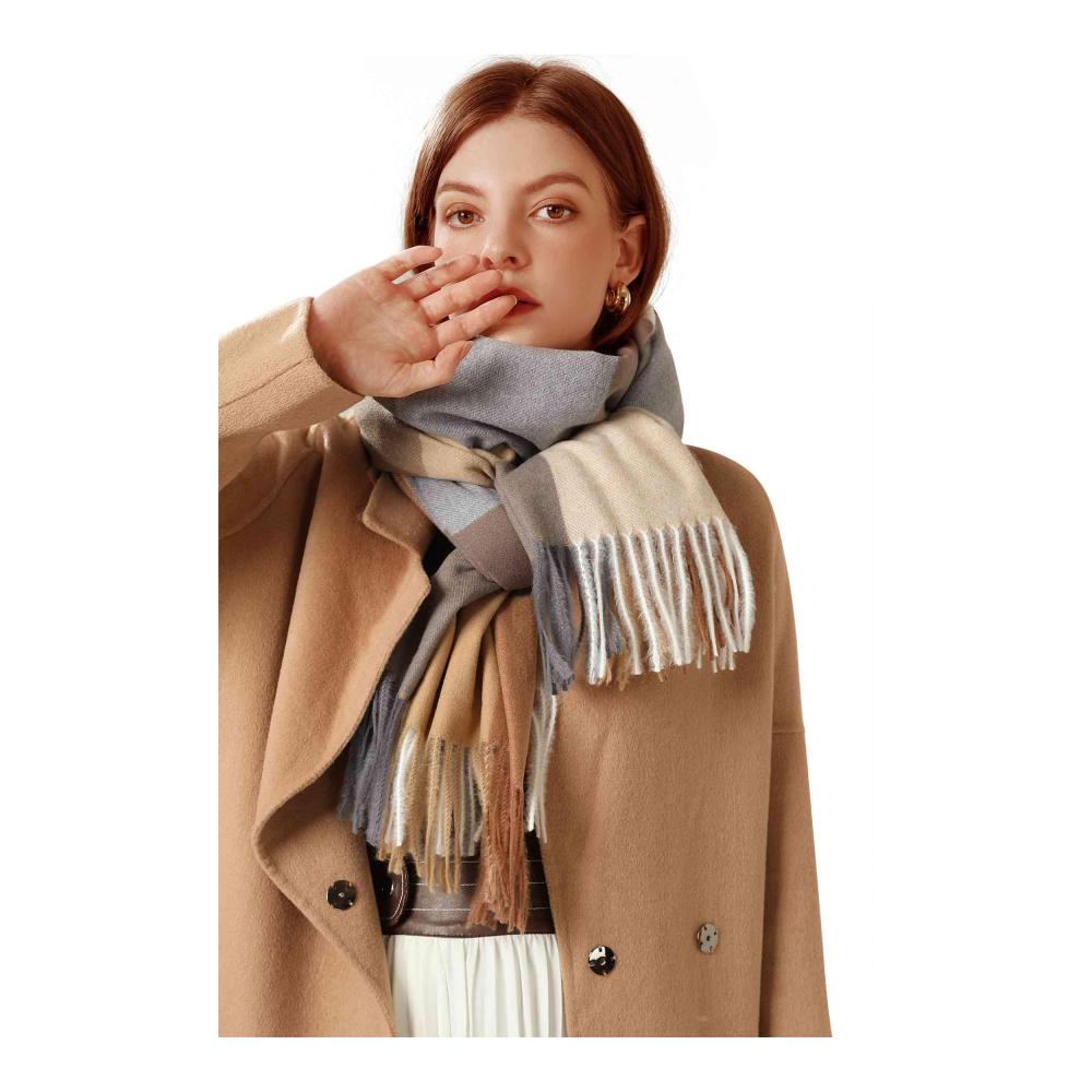 Adicloz Damen Winter Schal - Kaschmir Plaid Pashmina mit Quasten Groß Warm - 180x70cm