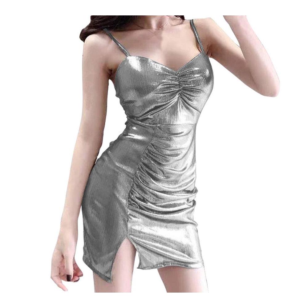 Charmante Sommer Partykleidung Rückenfreie Paillettenkleider für Damen - Sexy und trendy Abendkleider mit Tragekomfort - Perfekt für Urlaub und Strand - Umhängetasche inklusive