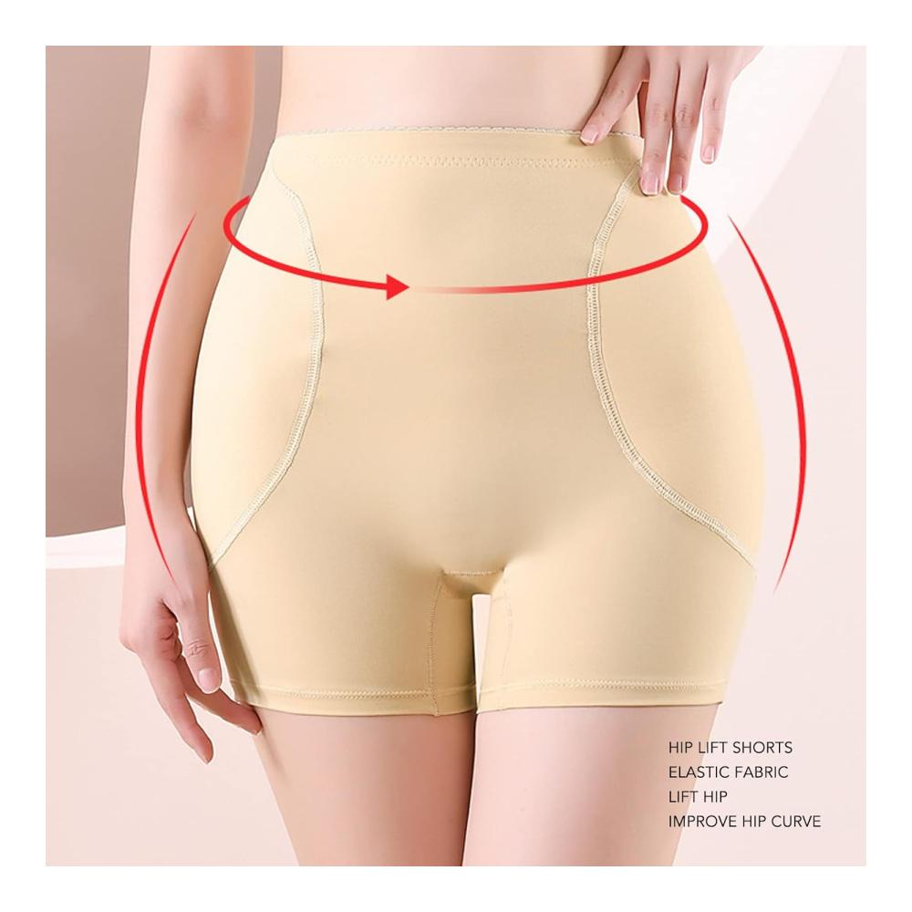 Miederpants Damen Hohe Taille Bauchkontrolle Hüftlift Shorts mit Figurformung und Schwammkissen - Atmungsaktive Fitness-Shorts für Gym und Laufpartys (XL