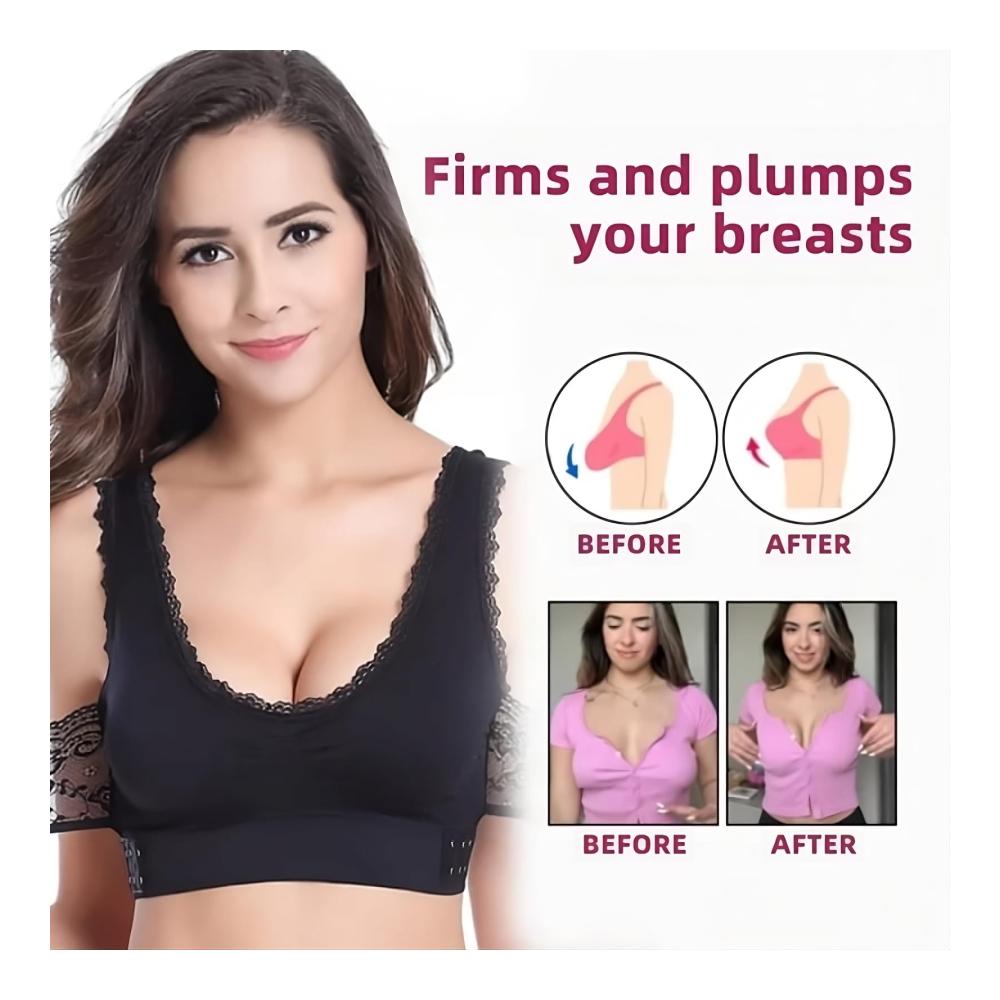 Mondliebe Damen Sport-BH Push-Up Spitzen-BH mit Vorderverschluss Kreuzschnalle & Polsterung