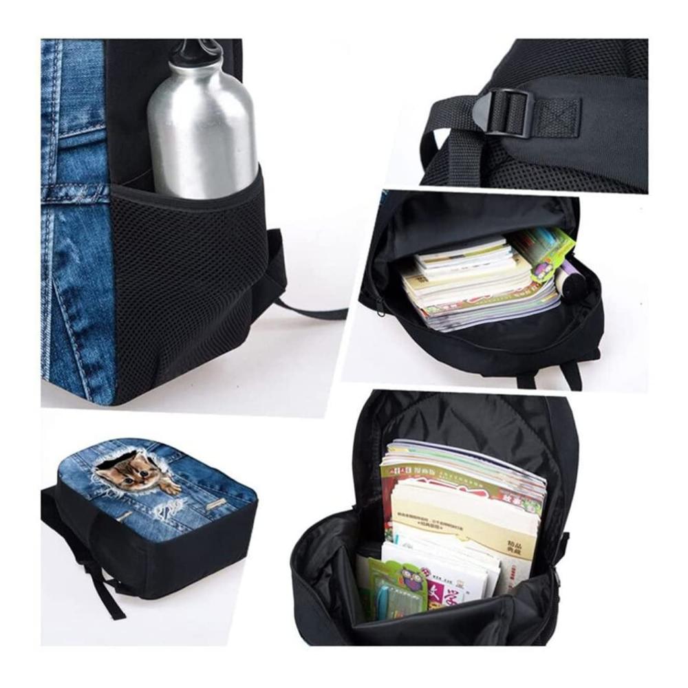 Haie Kinder Rucksack Set - Schulrucksack mit Lunchbox und Federmäppchen für Mädchen und Jungen in Einheitsgröße