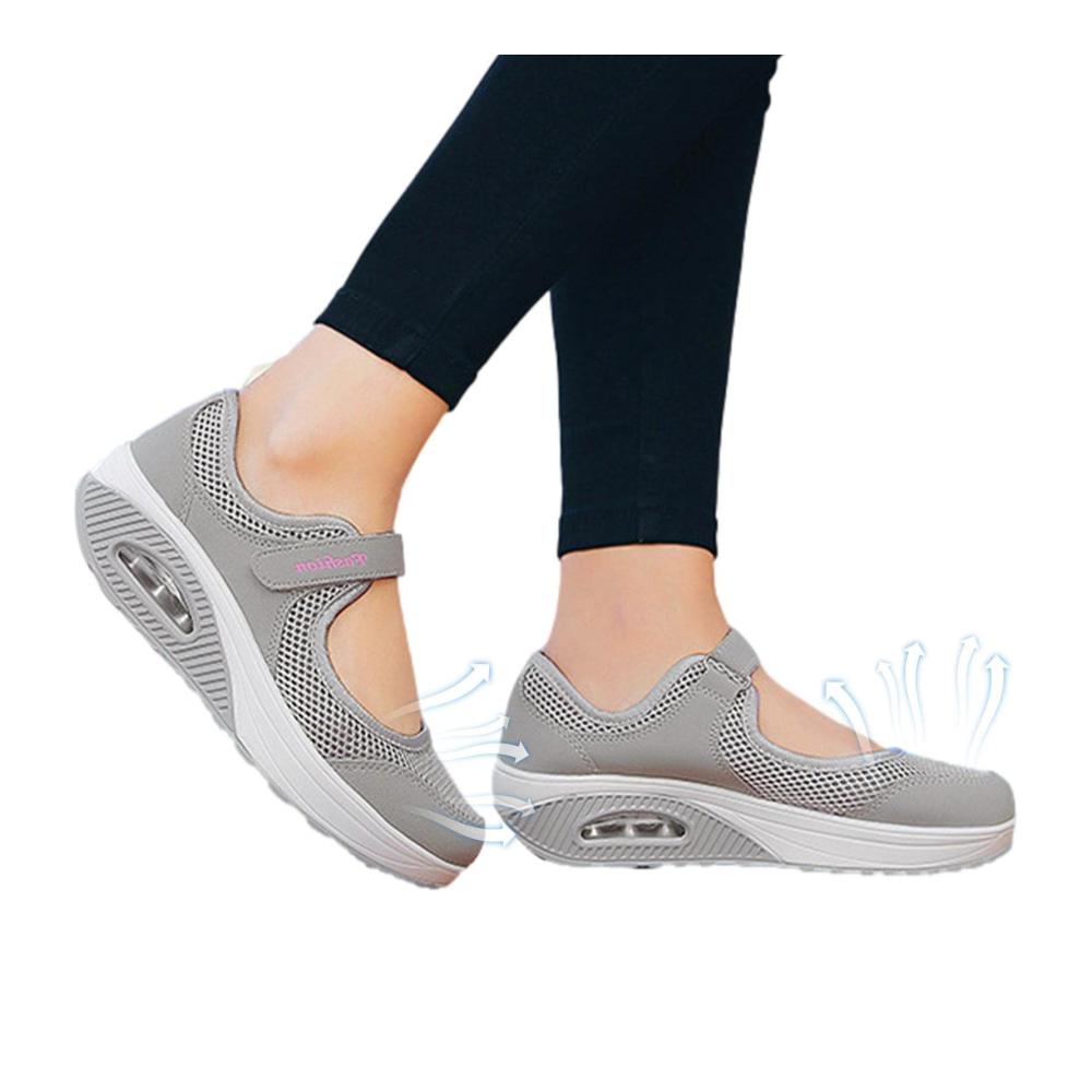 Orthopädische Damen Sneaker Bequeme Luftpolsterschuhe mit Dicker Sohle für Outdoor-Walking und Wandern